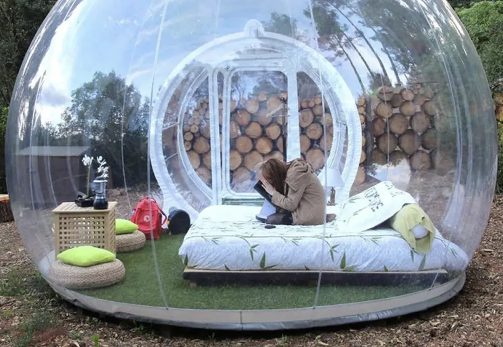 sleeping in a bubble tent